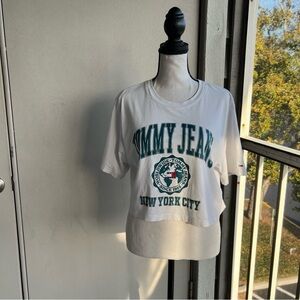 Y2K Tommy Jeans White Crop Top Cotton